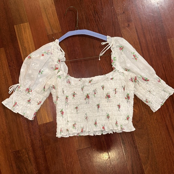 For Love + Lemons Tarte Floral Eyelet Blouse - Picture 4 of 6